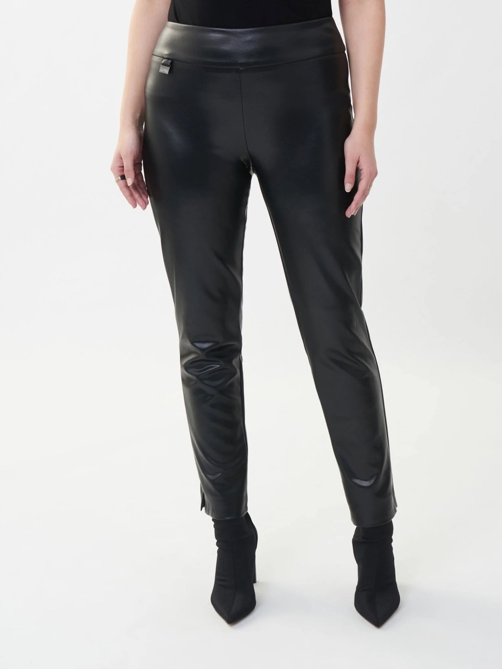 Joseph Ribkoff Black Faux Leather Skinny Pants
